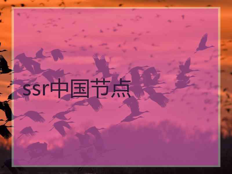 ssr中国节点