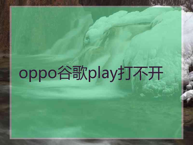 oppo谷歌play打不开