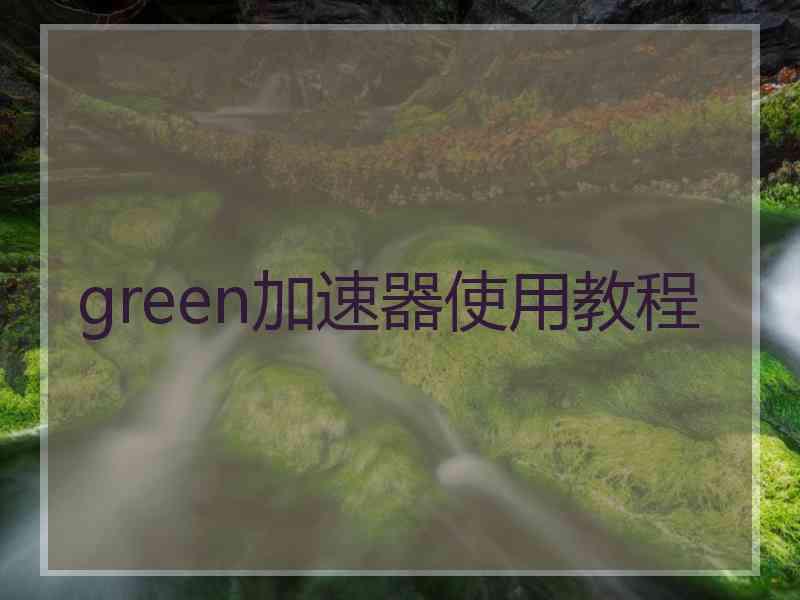 green加速器使用教程