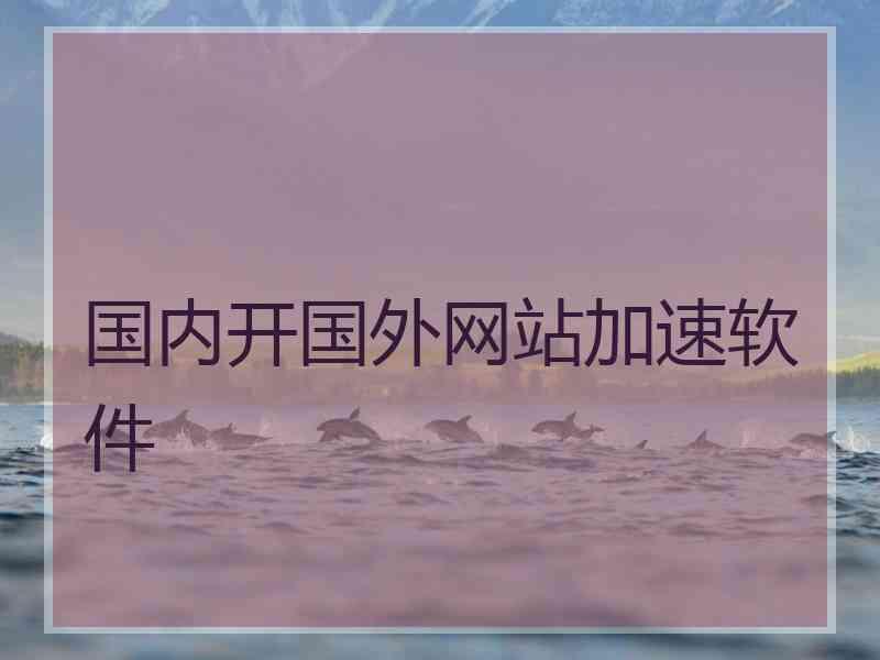 国内开国外网站加速软件