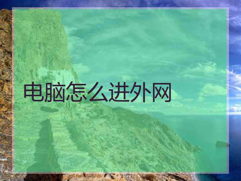 电脑怎么进外网