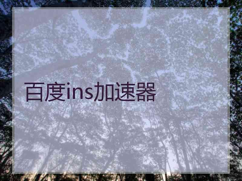百度ins加速器